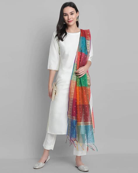 Straight Kurta Set With Dupatta