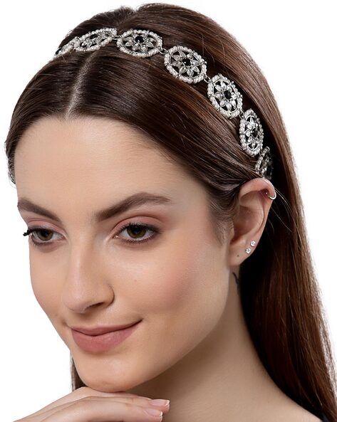 Silver Glitter Leaf Headband 499  liked on Polyvore featuring  accessories hair accessories si in 2023  Silver leaf headband Silver  headband Hair band accessories