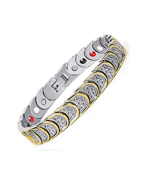 Magnetic Bracelet Male Benefits Energy Gold Chain Steel Magnetic Bracelet  Therapy Arthritis 12mm Wide Luxury Jewelry Waterproof - Bracelets -  AliExpress