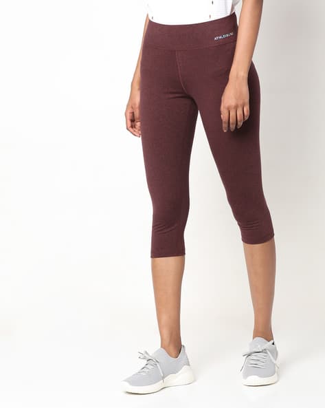 maroon capri leggings