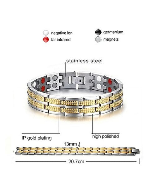 Charismatic Care Titanium Magnetic Bio Energy Bracelet (latest 660 Pcs  Energy Stones) For both Men & Women (Black) : Amazon.in: Jewellery