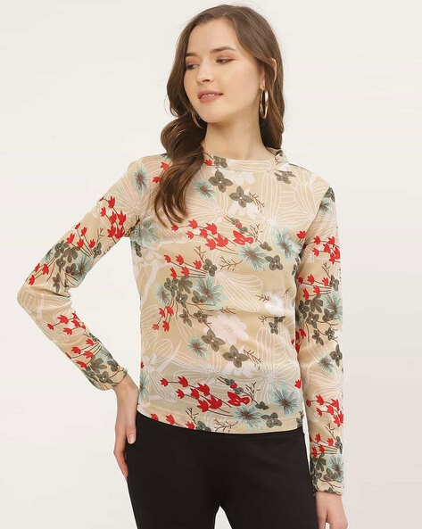 womens floral long sleeve tops