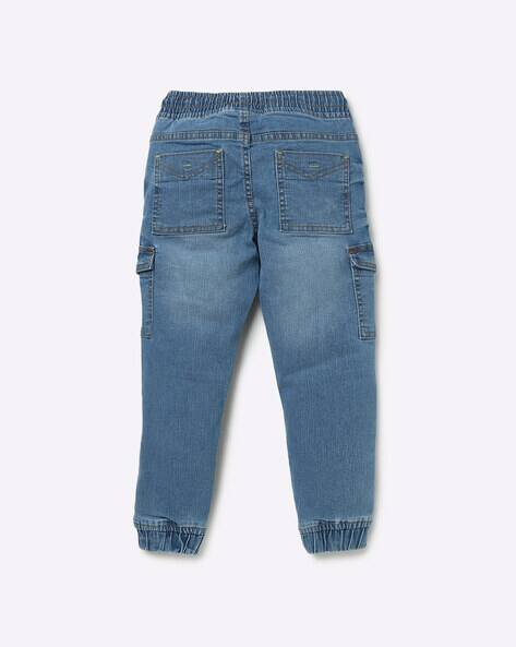 Washed Cargo Denim Jogger Jeans view 2