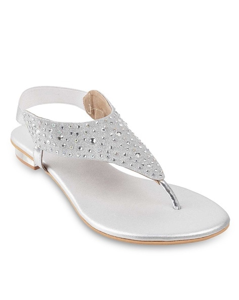 Silver best sale womens sandals