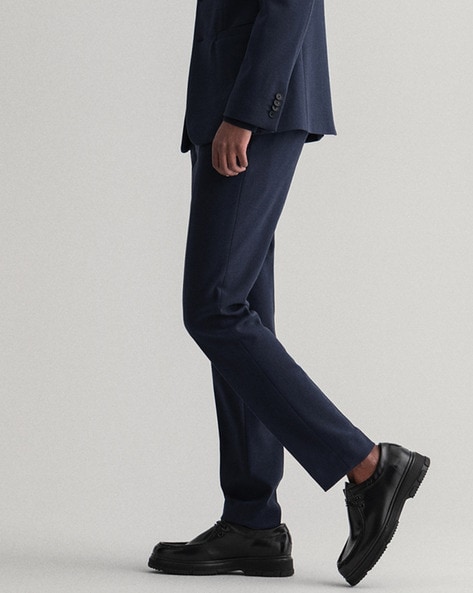 Navy Flannel Trousers - Roderick Charles