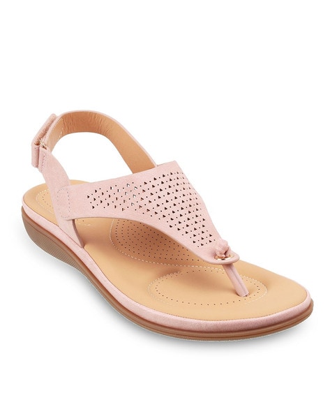 Buy Pink Flat Sandals for Women by Mochi Online | Ajio.com