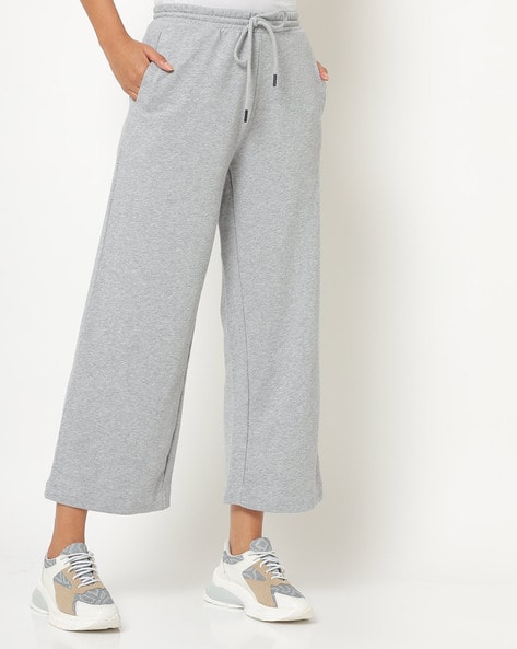 Grey Wide Leg Track Pants