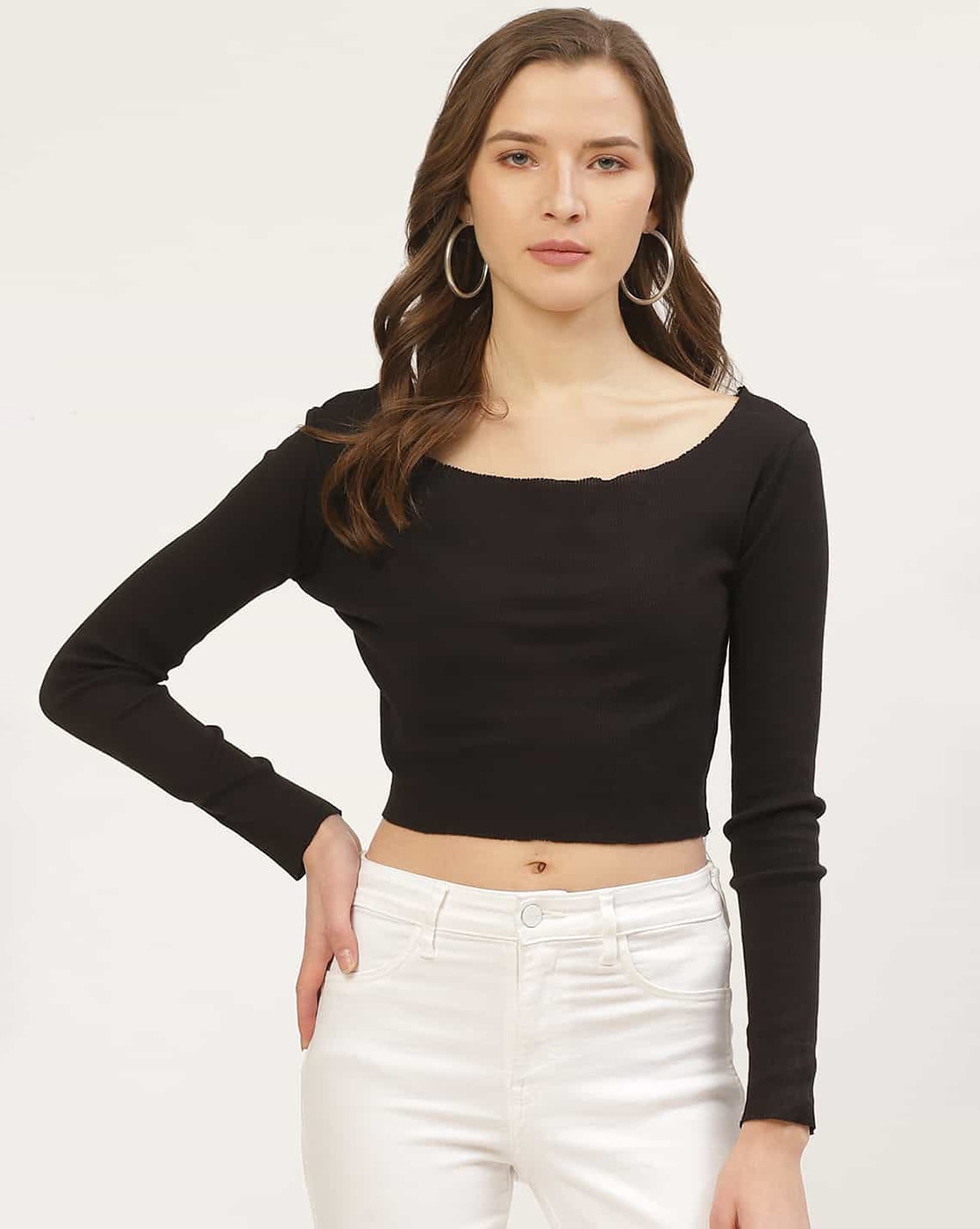 Buy online Women's Crop Overlap Neck Top from western wear for Women by  Anvi Be Yourself for ₹800 at 50% off