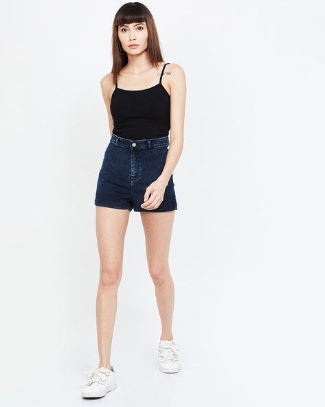 Ginger Girl - High-Waist Denim Hot Pants