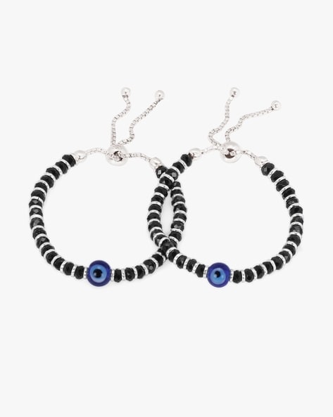 EFFY Collection EFFY® Sapphire (1/4 ct. t.w.) and Diamond (1/6 ct. t.w.) Evil  Eye Bracelet in 14k White Gold(Also Available In 14k Yellow Gold) - Macy's