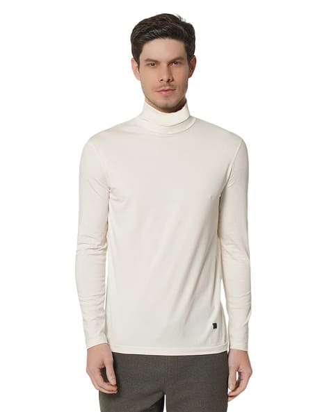 Turtle-Neck Slim Fit Polo T-shirt