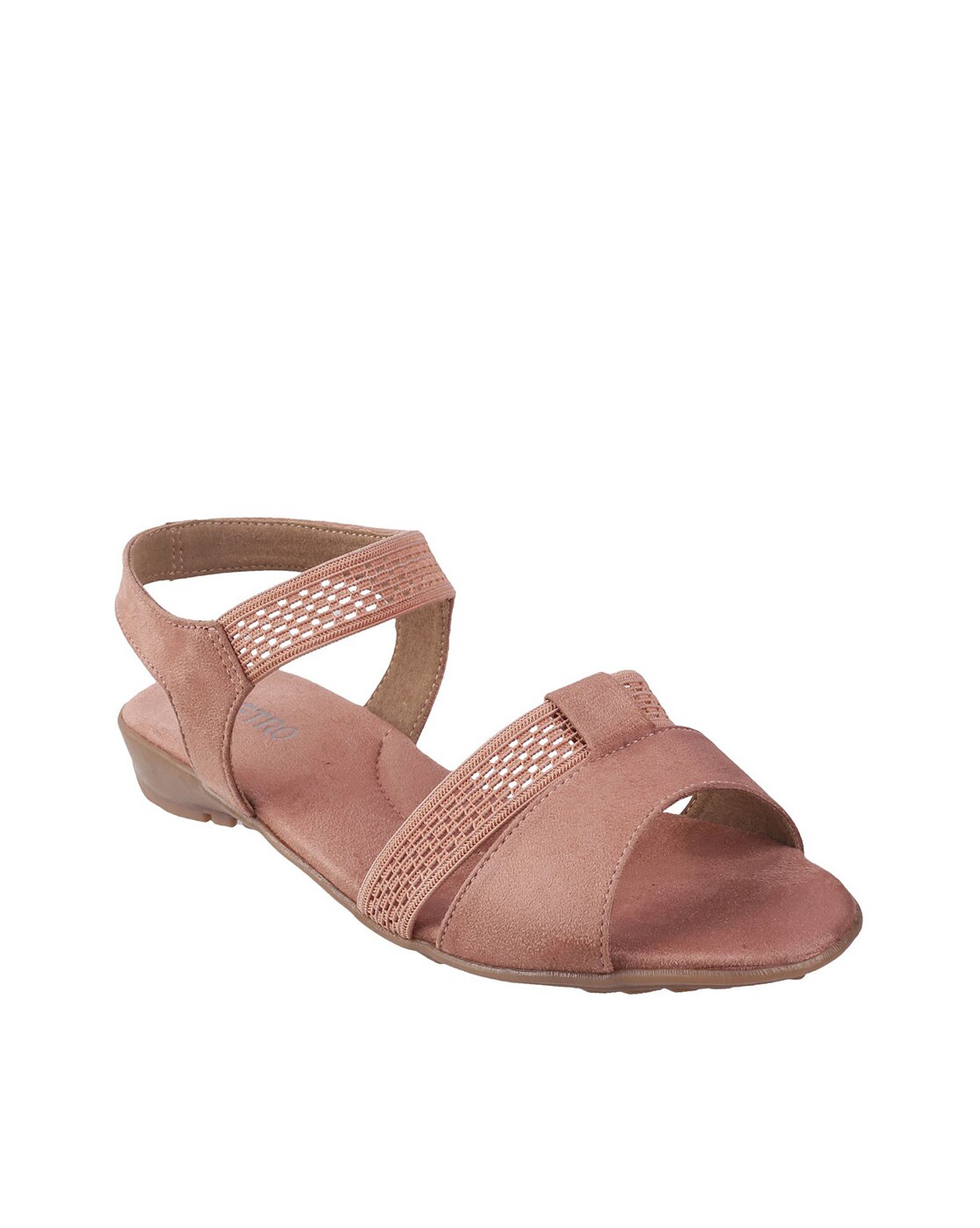 metro solid peach sandals