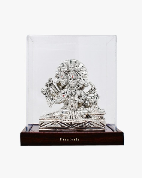 Buy GoldGiftIdeas 999 Silver & 24K Gold Plated Resin Lambodara Ganesha Idol  for Gift, Ganesh Statue for Home Decor, God Idols for Pooja Room, Good Luck  Gift (11 x 9 CM) Online