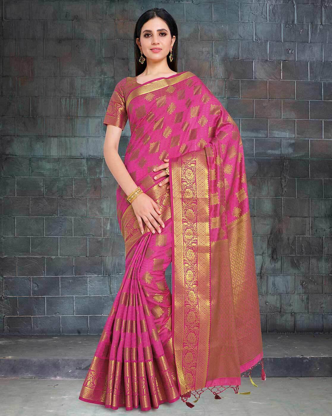 Rani Cord Georgette Satin Contemporary Style Saree buy online -