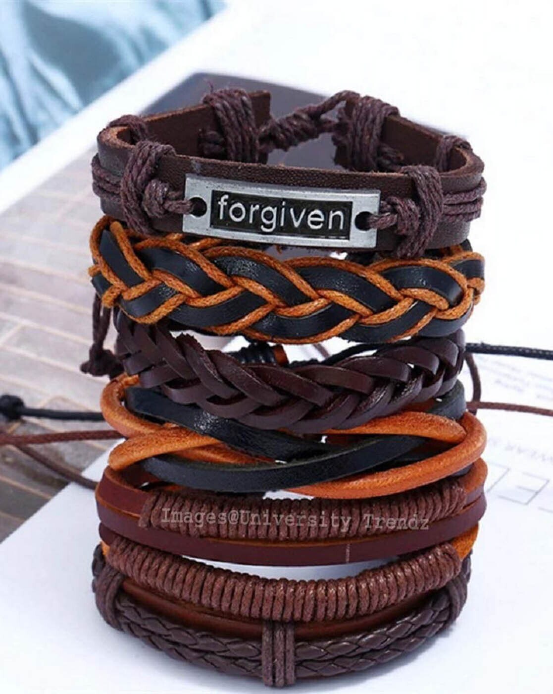 Mens leather friendship on sale bracelets