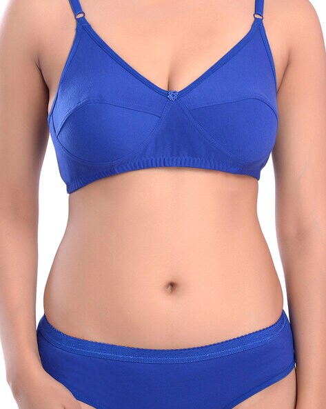 Lycra Non Padded Blue Bra Panty Set, For Inner Wear, Size: 30/75 at Rs  70/set in New Delhi