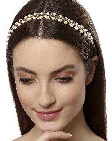 Fashion Rhinestone Headband for Women Velvet Padded Crystal Diamonds Embellished  Hair Band Races Goth Wedding Headpiece Hair Accessory  Amazonin Jewellery