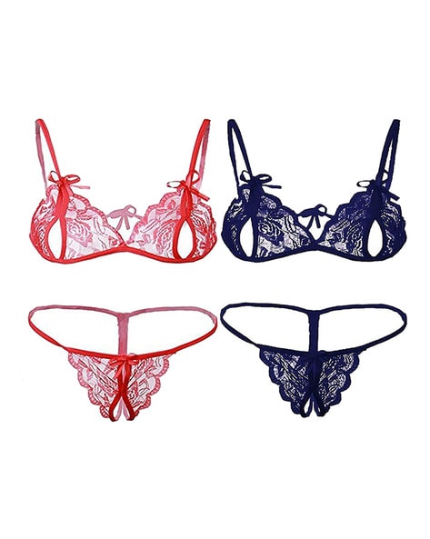 Pack of 2 Lacy Bra & G-string Sets