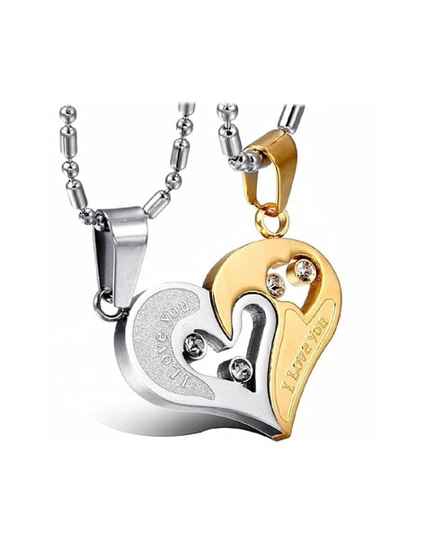 heart shaped pendant for couples