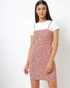 Pink leopard hotsell pinafore dress