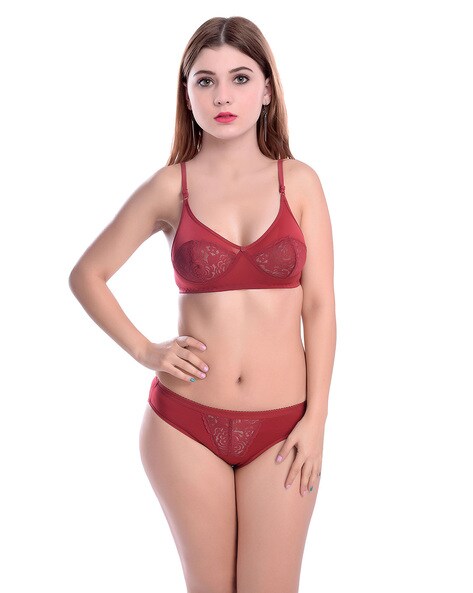 Buy Maroon Lingerie Sets for Women by In-curve Online