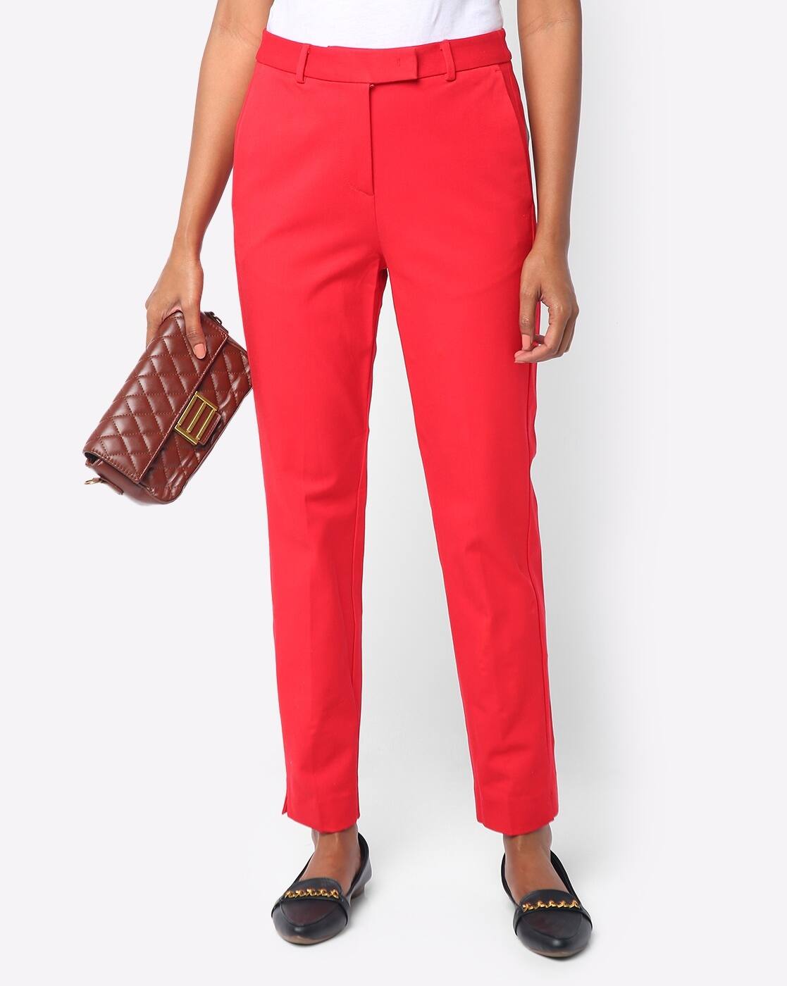 Buy Red Trousers \u0026 Pants for Women by 