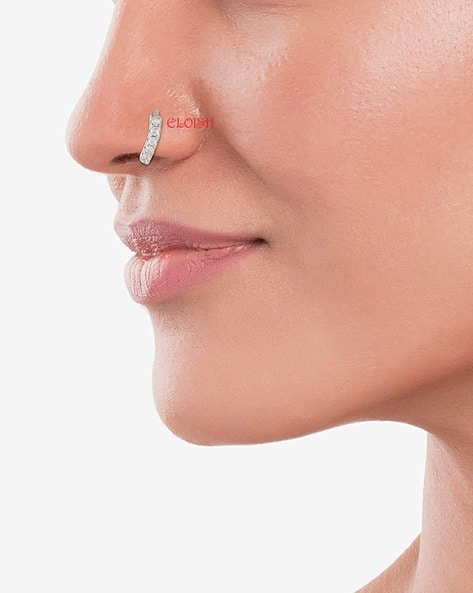 Women's Oxidized Nose Ring in Silver | Sterling silver nose rings, Silver  nose ring, Silver
