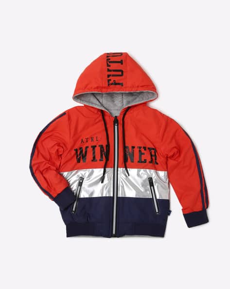 Colourblock Typographic Print Hoodie