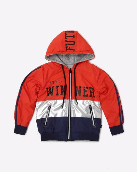 Colourblock Typographic Print Hoodie view 2