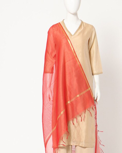 Textured Dupatta with Border Price in India