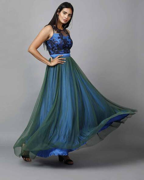 Buy Blue Dresses u0026 Gowns for Women by Miracolos By Ruchi Online | Ajio.com