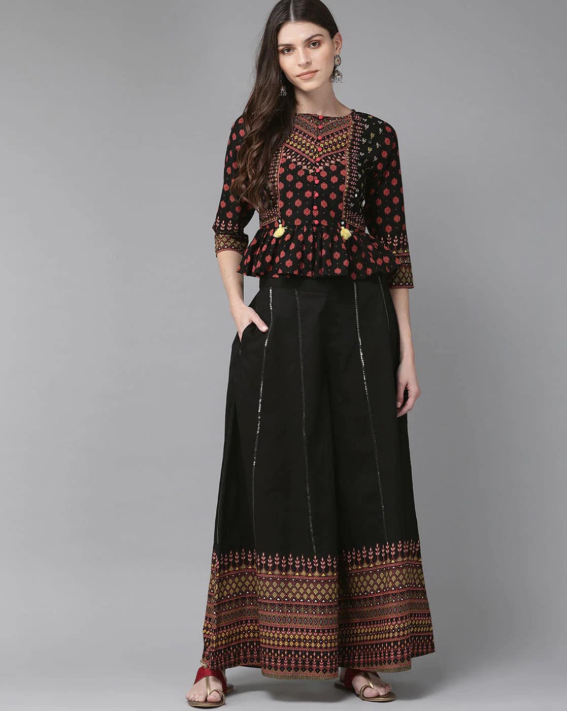 wide leg pants and top