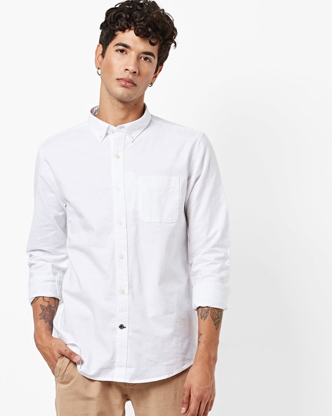 Mens Clothing Shirts Formal shirts Xacus Cotton Camicia In Oxford Slim Fit in White for Men 