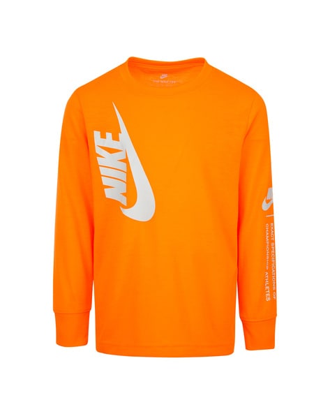 Orange long sleeve sales nike shirt