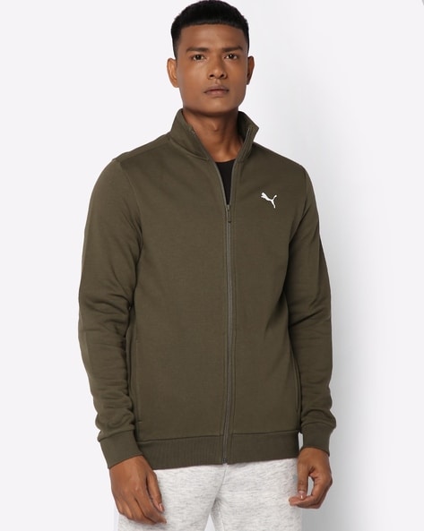 Olive green shop puma sweatshirt