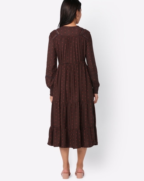 free people diamond head embroidered western midi dress