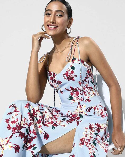 lipsy printed floral fitted flare dress