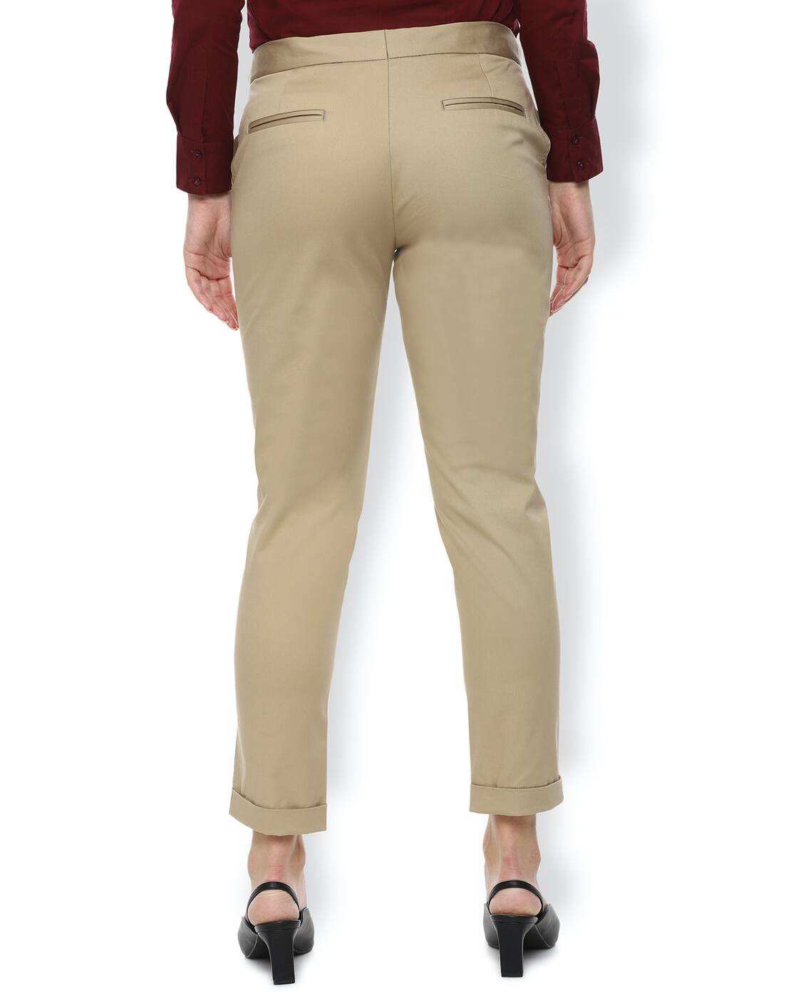 Buy Khaki Trousers \u0026 Pants for Women by 
