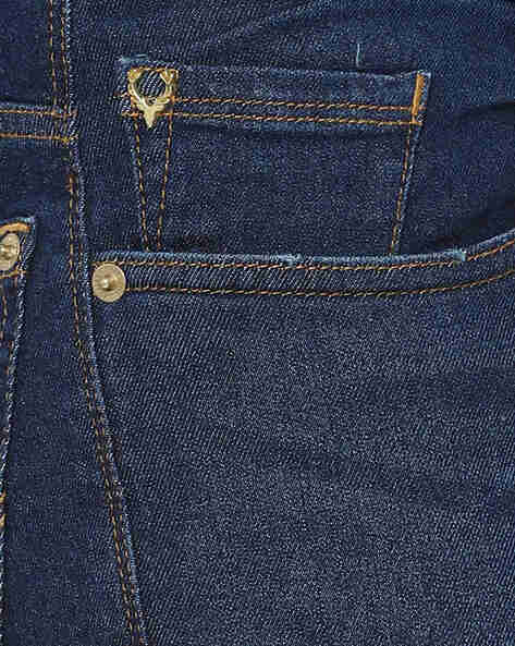 Washed Skinny Jeans with 5-Pocket Stylinga