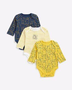 mothercare Pack of 3 Printed Bodysuits-picture-17
