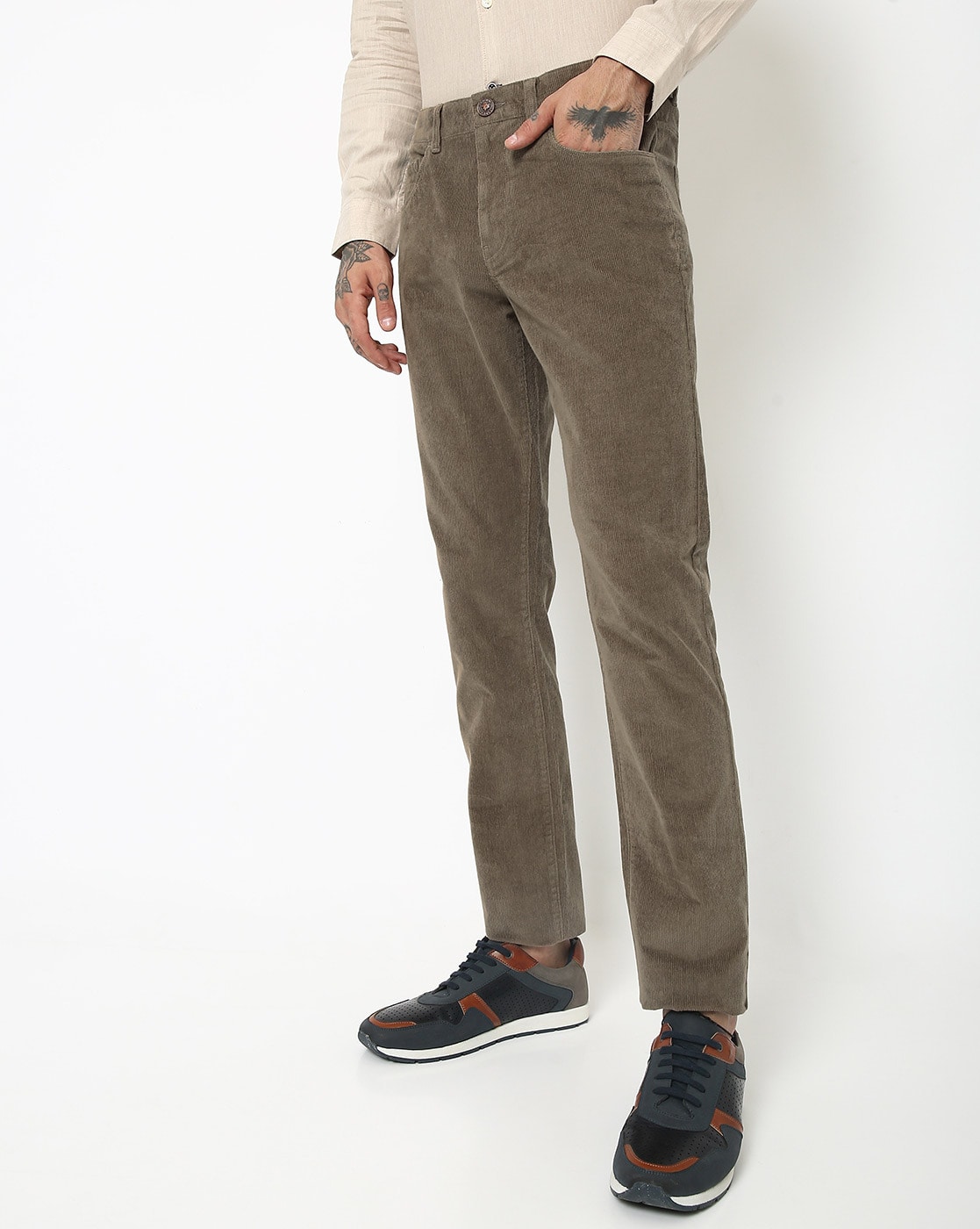 Buy Seven For Allmankind Men Grey Slimmy Tapered Baby Corduroy Jeans Online   756213  The Collective