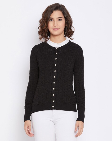 Buy White & Black Sweaters & Cardigans for Women by AJIO Online