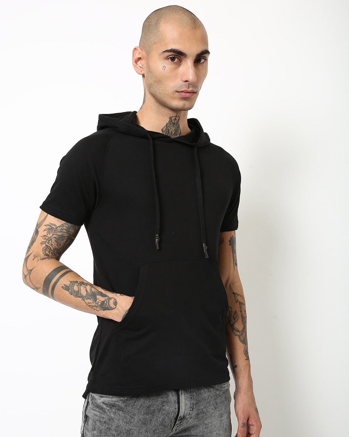 Hooded t cheap shirt black