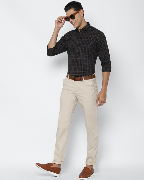 What color collared shirt should I wear with black pants and brown shoes   Quora
