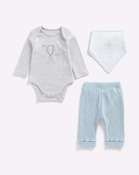 mothercare Graphic Print Bodysuit with Joggers & Bib-picture-50