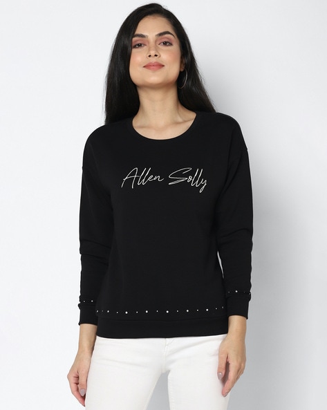 Allen solly black sweatshirt hotsell