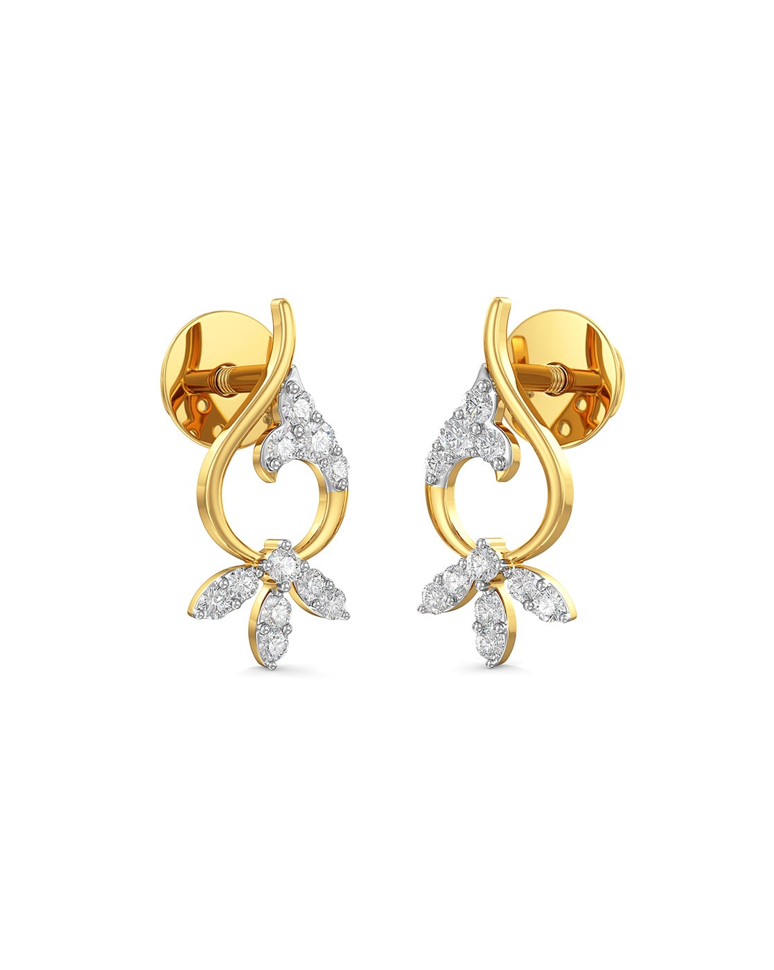 22K Gold Earrings For Women - 235-GER15980 in 2.700 Grams