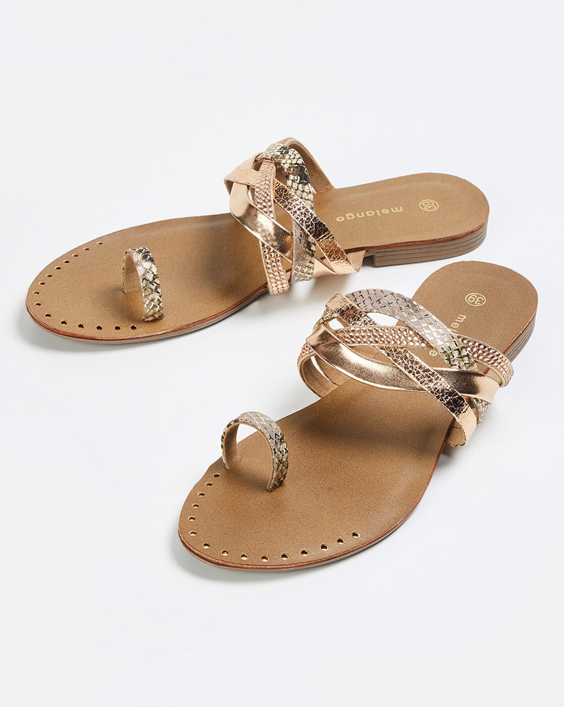 Buy Design Crew Gold Flat Sandals Online at Best Prices in India - JioMart.