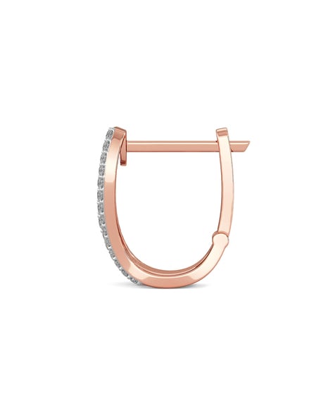 14K Rose Gold 1.00ctw Diamond Hoop Earrings – TrueBijoux