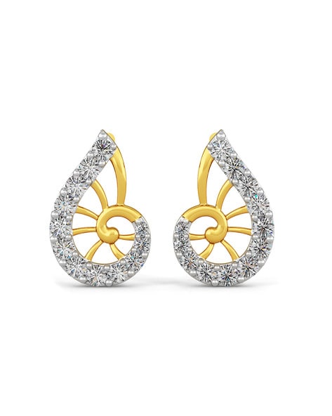 Buy quality 2 Variant Diamond Earring Studs with Pear Shaped Diamonds in  Pune